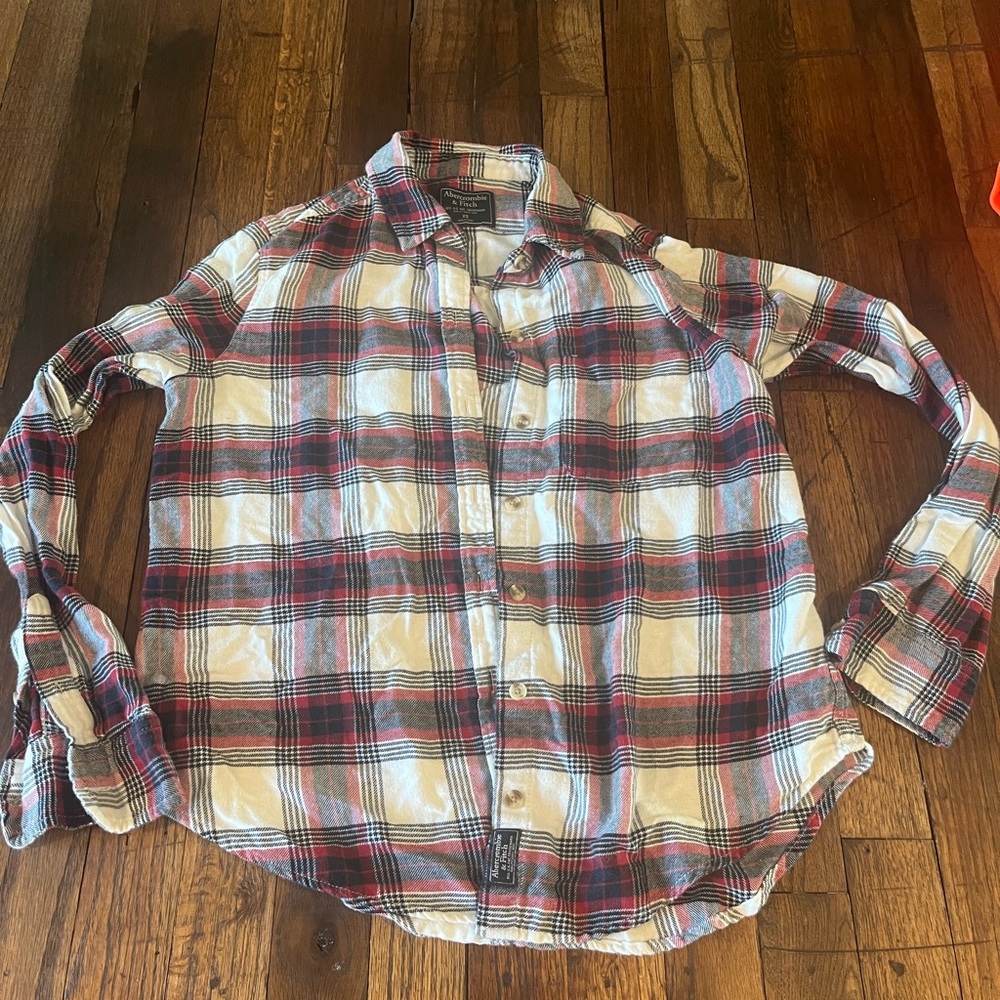 Abercrombie & Fitch Red and White Plaid Shirt
